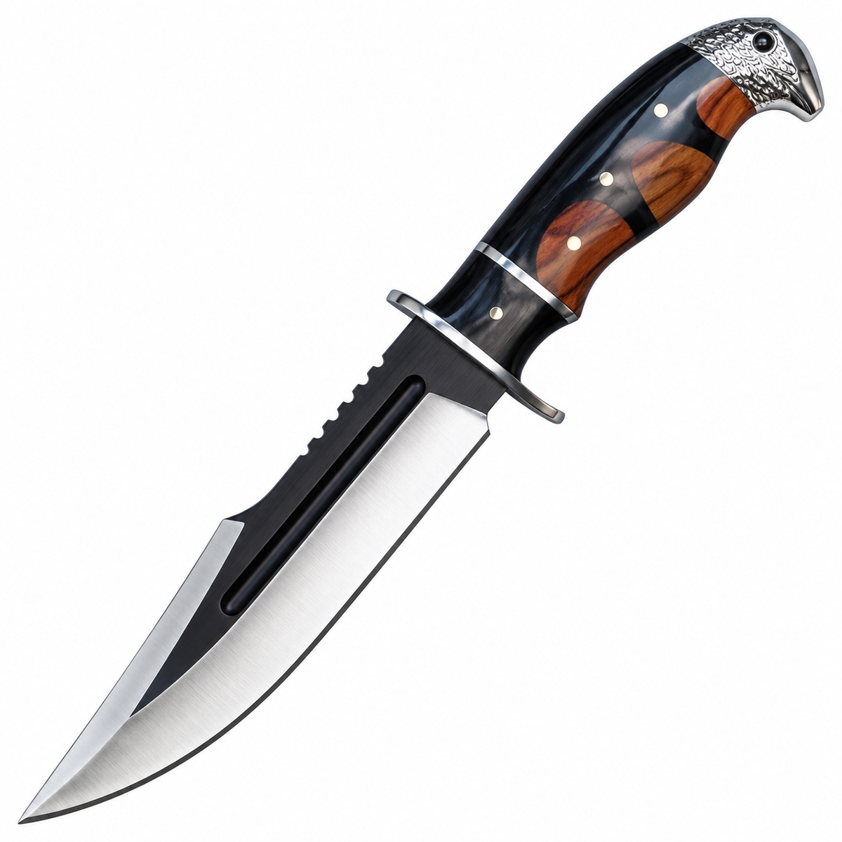 Buckshot Multicolour Timber Handle Fixed Blade