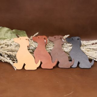Leather Dog Keychain Large