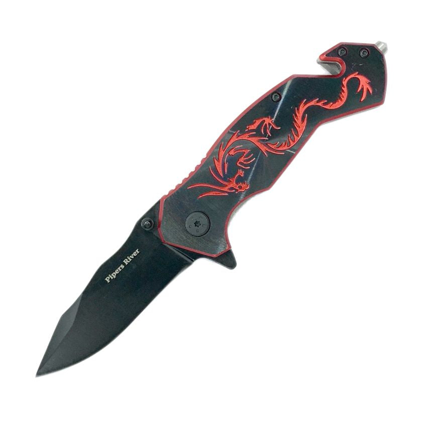 Pipers River Rescue Knife - Red Dragon