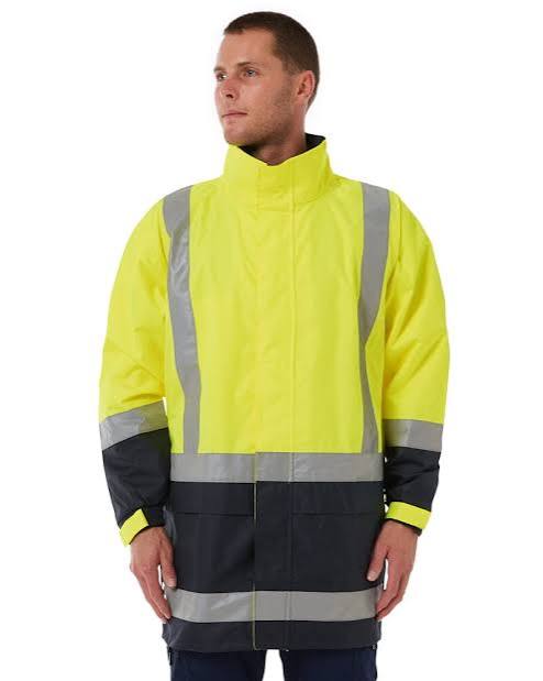 BISLEY TAPED RAIN SHELL JACKET YELLOW/NAVY 4XL