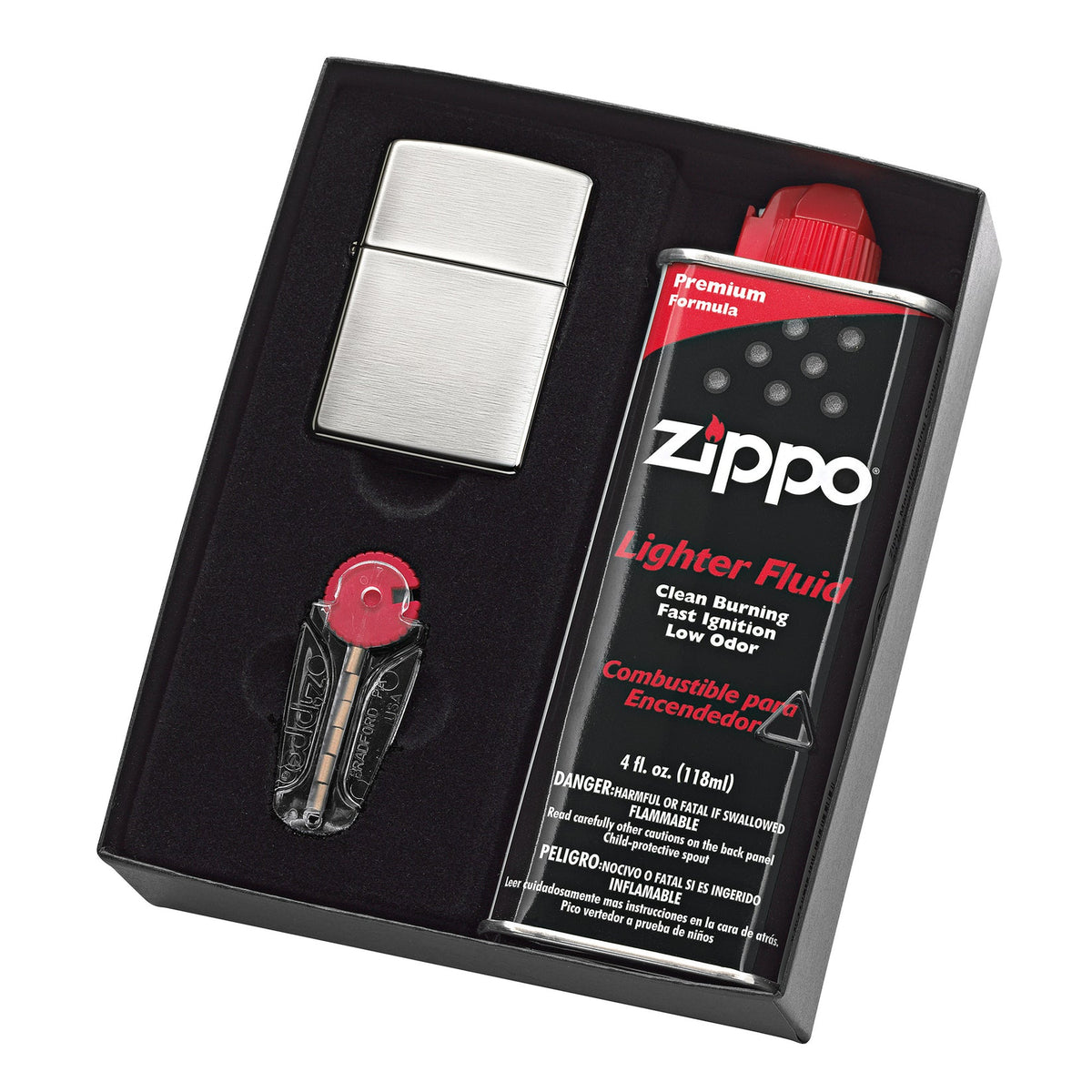 Zippo Lighter Box Set - Brush Finish