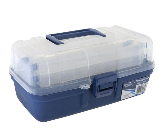 Jarvis Walker 2 Tray Tackle Box Clear