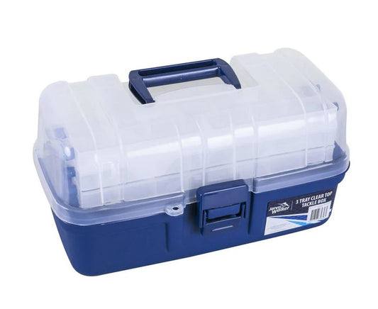 Jarvis Walker 3 Tray Tackle Box Clear