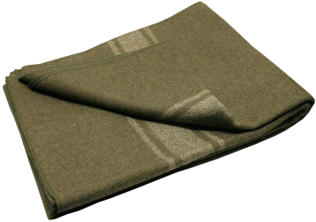 HUSS OLIVE ARMY BLANKET 90% WOOL