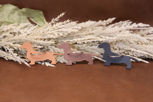 Leather Dog Keyring Dachshund