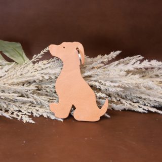 Leather Dog Keychain Large