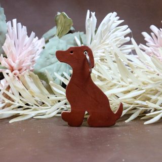 Leather Dog Keychain Large