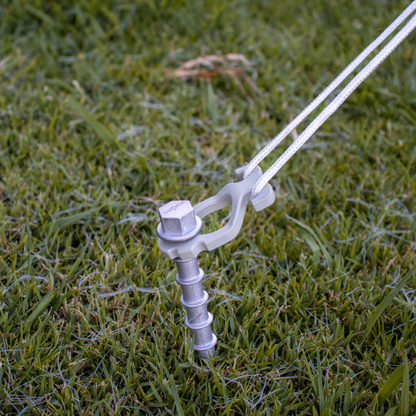 ALLOY SCREW IN PEGS WITH ROPE HOOKS - 4 PACK