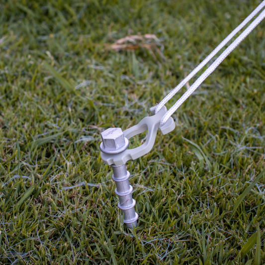 ALLOY SCREW IN PEGS WITH ROPE HOOKS - 4 PACK
