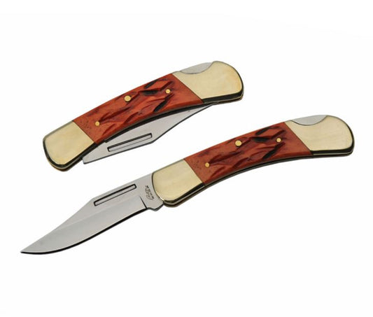 RITE EDGE LOCK BLADE RED BONE HANDLE