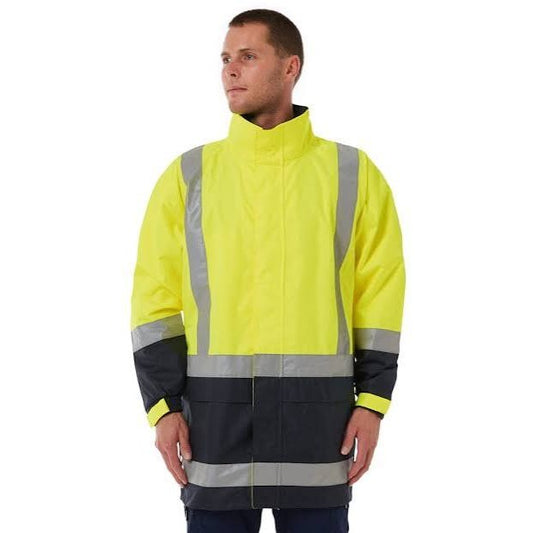 Bisley Taped Rain Shell Jacket Yellow/Navy 4XL