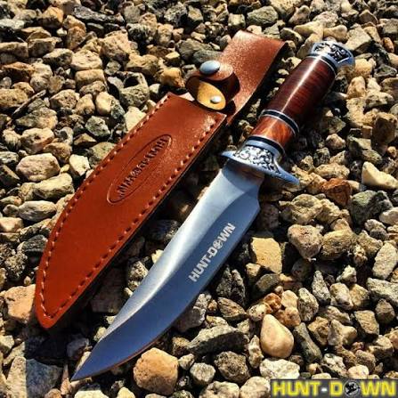 Hunt Down Fixed Blade Wood Handle With Sheath