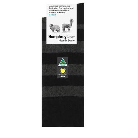 HUMPHREY LAW ALPACA WOOL BLEND HEALTH SOCK -STRIPED