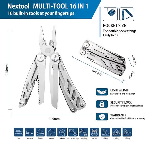 NEXTOOL FLAGSHIP CAPTAIN MULTI-TOOL WITH NYLON BELT POUCH