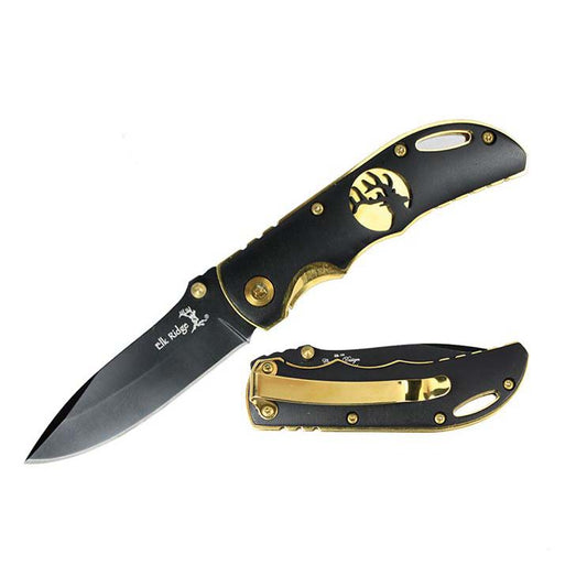 ELK RIDGE LOCK BLADE BLACK/GOLD HANDLE