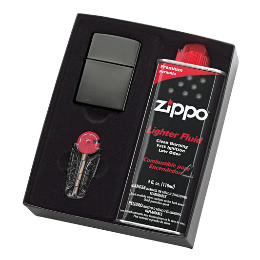 Zippo Lighter Box Set - Black Ice