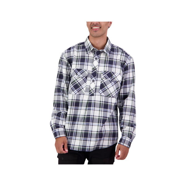 Swanndri Flannelette Egmont Shirt Mens Half Button