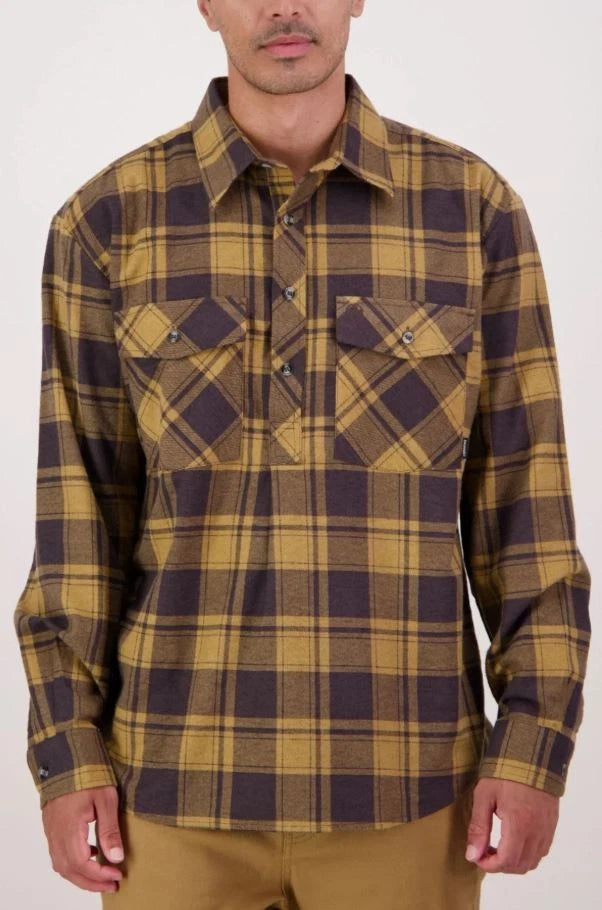 Swanndri Flannelette Egmont Shirt Mens Half Button
