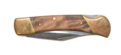 SICUT TRADITIONAL LOCKBACK 3.75" BURL WOOD HANDLE W/ POUCH