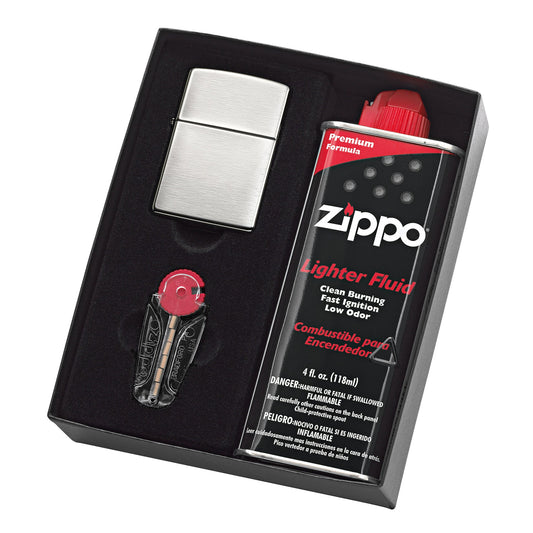 Zippo Lighter Box Set - Brush Finish